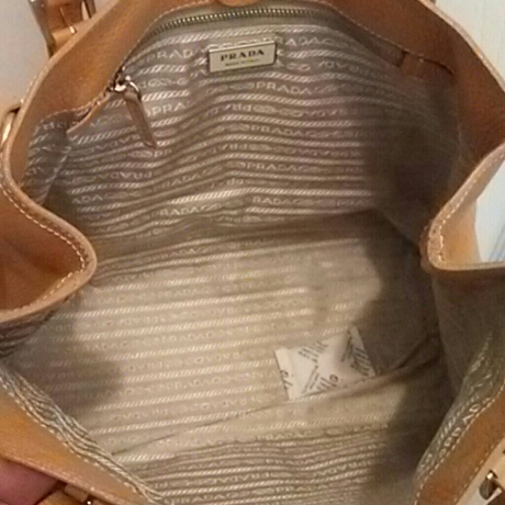 Vintage Authentic Prada Leather Shoulder Tote Double Handle Bag - Picture 8 of 8